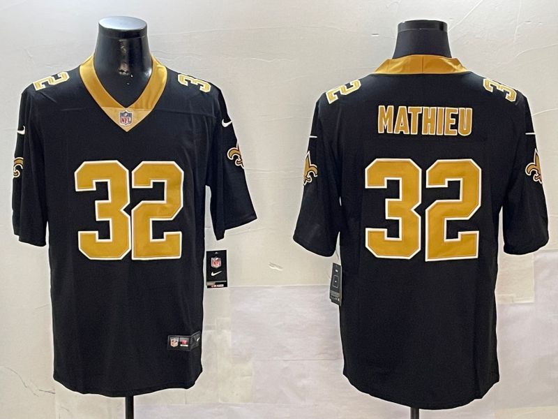 Men New Orleans Saints #32 Mathieu Black Second generation 2024 Nike Limited NFL Jersey style 1